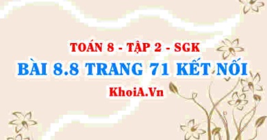 Bài 8.8 trang 71 Toán 8 Kết nối tri thức Tập 2